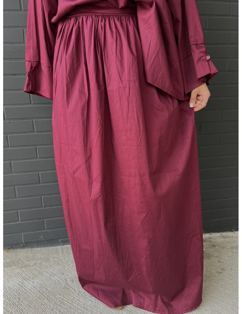 Jupe en Coton Bordeaux