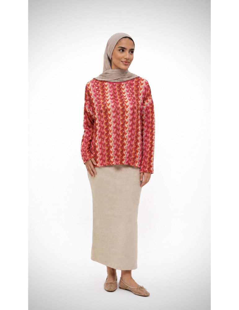 Haut en crochet ajouré multicolore