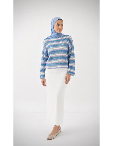 Haut en crochet ajouré multicolore