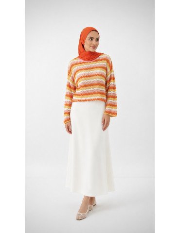 Haut en crochet ajouré multicolore
