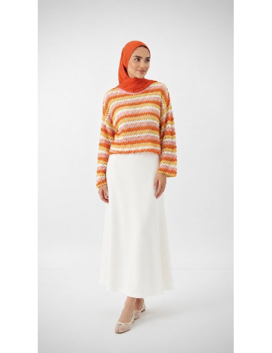 Haut en crochet ajouré multicolore