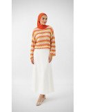 Haut en crochet ajouré multicolore