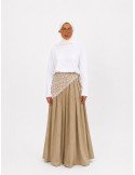 Jupe longue ample beige