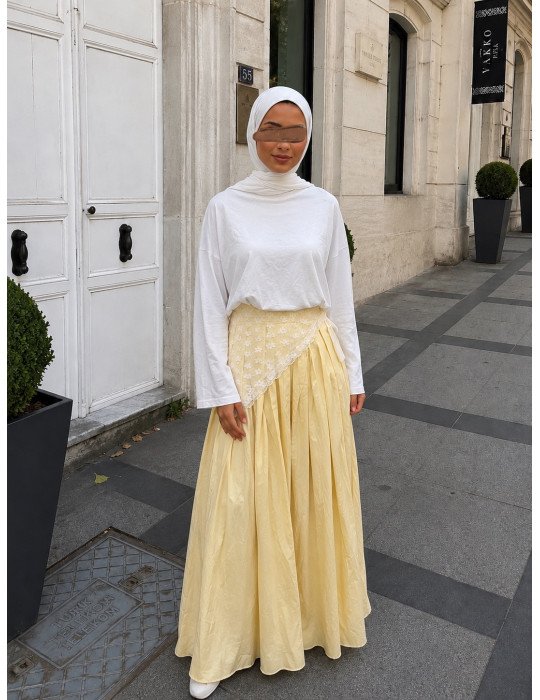 Jupe longue ample jaune